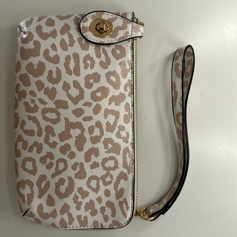 Leopard Print Wallet W/ Handle or Strap